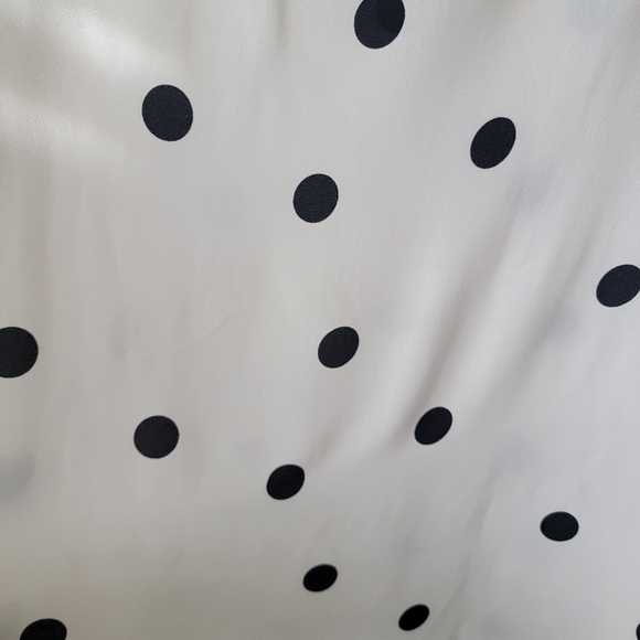 Loft Black and White Polka Holiday Top - Women's Size Medium - Picture 4 of 4